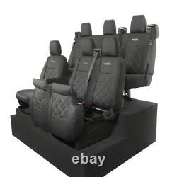 Ford Transit Custom Limited 2013+ H/duty Leatherette Seat Covers Logo 843 757