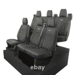 Ford Transit Custom Limited 2013+ H/duty Leatherette Seat Covers Logo 843 757
