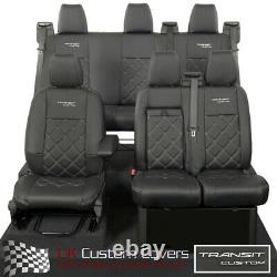 Ford Transit Custom Limited 2013+ Leather Front Rear Seat Covers Logo 583 757