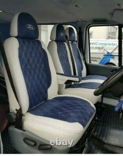 Ford Transit Custom Mk7 2+1 Eco Leather Embossed Tailored Seat Covers