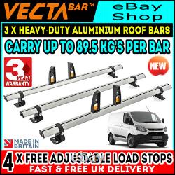 Ford Transit Custom Roof Rack Bars x3 Vecta 2013-2022 Van L1-SWB L2-LWB H1-LOW