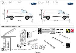Ford Transit Custom Roof Rack Bars x3 Vecta 2013-2022 Van L1-SWB L2-LWB H1-LOW
