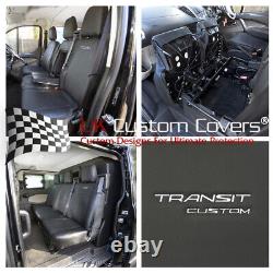 Ford Transit Custom Rs 2020+ Leatherette Front & Rear Seat Covers & Logo 161 329