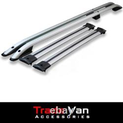 Ford Transit Custom SWB Silver Aero Pro 2 Cross Bar Roof Rail Set 2023+