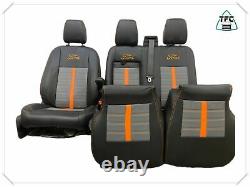 Ford Transit Custom Seat Covers 2+1 Eco Leather Horizontal Stitching New Design