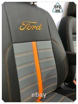 Ford Transit Custom Seat Covers 2+1 Eco Leather Horizontal Stitching New Design