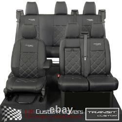 Ford Transit Custom Sport 2021+ Leatherette Front Rear Seat Covers Logo 583 757