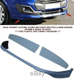 Ford Transit Custom Sportline Front Bumper Lip Spoiler & Barn Door Rear Spoiler