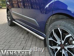 Ford Transit Custom Sportline Side Bars Lwb 2012-18 Polished Stainless Tourneo