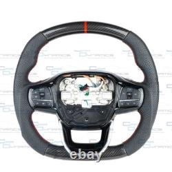 Ford Transit Custom Steering Wheel MK8 Carbon Fibre Leather Core By Car Dynamics
