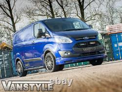 Ford Transit Custom Swb 12-18 Gloss Black 76mm Side Step Bars 4 Steps Slash Cut