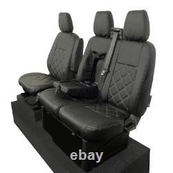 Ford Transit Custom Trail (2020-2023) Leatherette Front Seat Covers Black 237