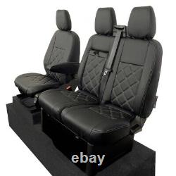 Ford Transit Custom Trail (2020-2023) Leatherette Front Seat Covers Black 237