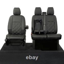 Ford Transit Custom Trail (2020-2023) Leatherette Front Seat Covers Black 237