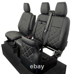 Ford Transit Custom Trail (2020-2023) Leatherette Front Seat Covers Black 237