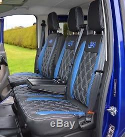 Ford Transit Custom Waterproof Tailored Van Seat Covers Diamond Quilting & Logos