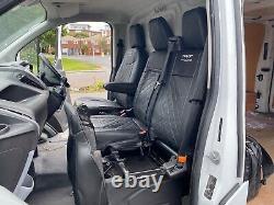 Ford Transit Custom -leatherette Made To Measure Front Seat Covers & Logo -2020