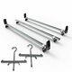 Ford Transit Custom roof rack bars with loadstops + ladder clamps AT86LS+A1