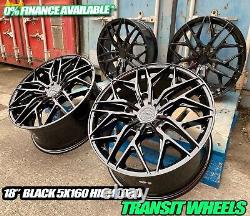 Ford Transit XT3 TMS 8x18 set of 4 Gloss Black Alloy Wheels / NEW