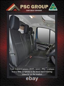 Front (Bucket Bench) Ford Transit Custom VN (2019-Now) Neoprene Seat Covers