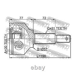 Front Joint Kit drive shaft FEBEST for Transit Tourneo Courier Connect Custom /