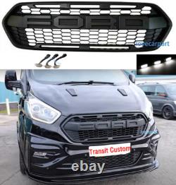 Grill For 2018-2023 Ford Transit Custom Grille Raptor Style Upgrade Black withLED
