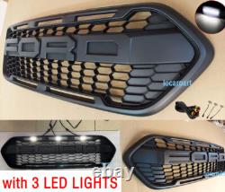 Grill For 2018-2023 Ford Transit Custom Grille Raptor Style Upgrade Black withLED