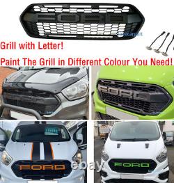 Grill For 2018-2023 Ford Transit Custom Grille Raptor Style Upgrade Black withLED