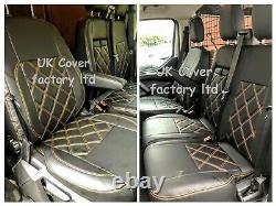 In Stock! A19 Orange Bentley Stitch Ford Transit Custom Van Seat Cover