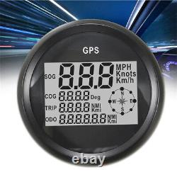 MPH SOG COG ODO TRIP Meter GPS Digital Speedometer Gauges 85mm 12/24V Car Truck