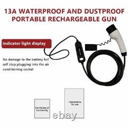 New 13A EV Charging 5m Cable Type 2 3-pin Electric vehicle charging gun UK