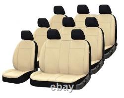 Perforated Leather Tailored Seat Covers FORD TRANSIT CUSTOM 9 SEATS 2020 2021 22