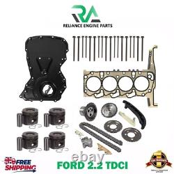 Peugeot Ford Ranger 2.2tdci Cvff Cvra Timing Cover With Engine Rebuild Kit Parts