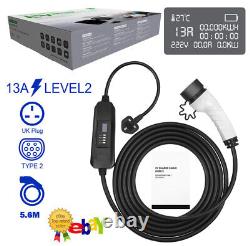 QUICK EV Charging Cable Type 2 UK Plug 3 Pin Electric Vehicle Car Charger 3.6KW