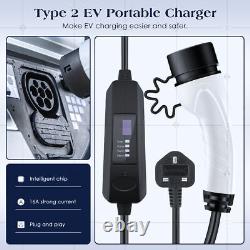 QUICK EV Charging Cable Type 2 UK Plug 3 Pin Electric Vehicle Car Charger 3.6KW