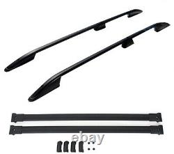 ROOF RACK RAILS & CROSS BARS BLACK full set fits FORD TRANSIT CUSTOM SWB 13-21