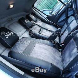 Ready 4 Dispatch 2012-19 Ford Transit Custom Van Seat Cover Dark Grey Alcantara