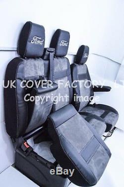 Ready 4 Dispatch 2012-19 Ford Transit Custom Van Seat Cover Dark Grey Alcantara