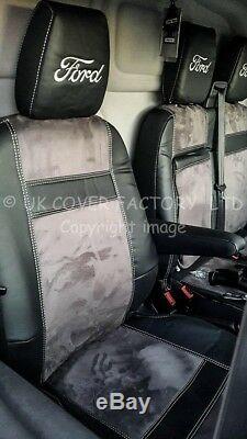 Ready 4 Dispatch 2012-19 Ford Transit Custom Van Seat Cover Dark Grey Alcantara