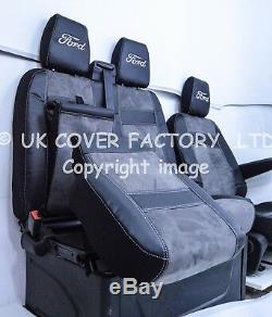 Ready 4 Dispatch 2012-19 Ford Transit Custom Van Seat Cover Dark Grey Alcantara