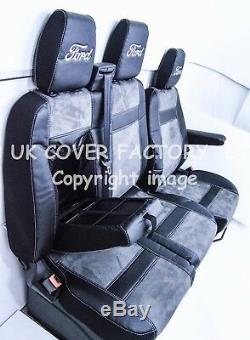 Ready 4 Dispatch 2012-19 Ford Transit Custom Van Seat Cover Dark Grey Alcantara