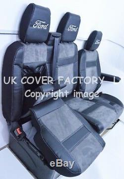 Ready 4 Dispatch 2012-19 Ford Transit Custom Van Seat Cover Dark Grey Alcantara