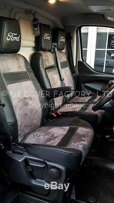 Ready 4 Dispatch 2012-19 Ford Transit Custom Van Seat Cover Dark Grey Alcantara