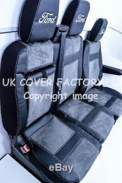 Ready 4 Dispatch 2012-19 Ford Transit Custom Van Seat Cover Dark Grey Alcantara