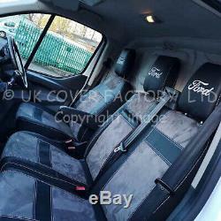 Ready 4 Dispatch 2012-19 Ford Transit Custom Van Seat Cover Dark Grey Alcantara