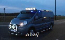 Roof Bar A + LEDs To Fit Ford Transit Tourneo Custom 2018+ Front Low Stainless