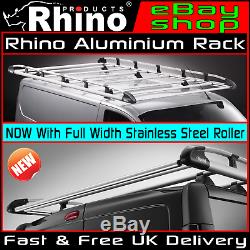 (SWB, LOW, TWIN) Rhino Aluminium Roof Rack + Roller Ford Transit Custom 2013-2020