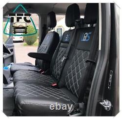 Seat Covers For Ford Transit 2+1 Full Eco Leather + Custom Logo Seats 2+1