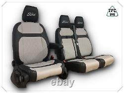 Seat Covers For Ford Transit Custom Seats 2+1 New Stitching & Logos New Design