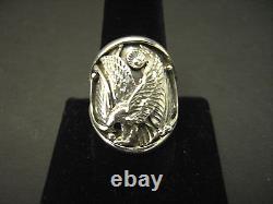 Size 12 Harley Davidson Style Eagle Bikers Sterling Silver Custom Made Navajo